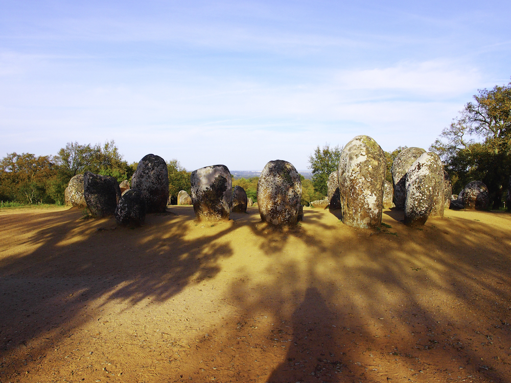 menhirs, megalithic site Evora