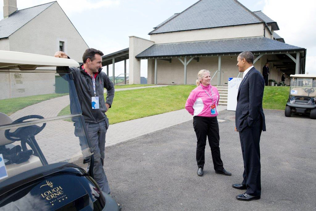 Lynn McCool and President Obama, Lough Erne Resort