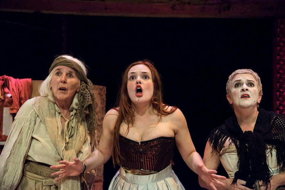 women struggle in theatre, Island Arts Centre Lisburn