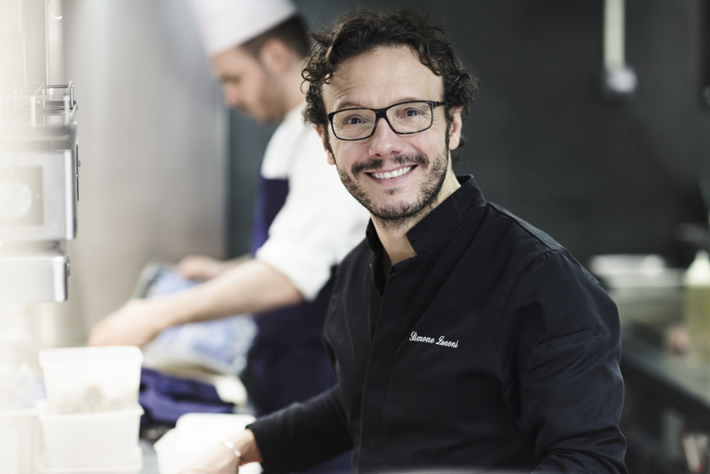 Simone Zanoni, Italian chef at the restaurant Le George, Paris